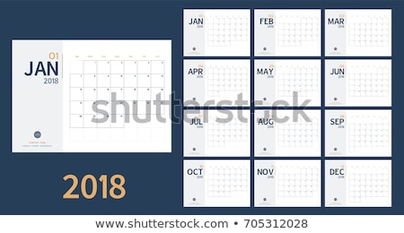 [[stock_photo]]: Vector Calendar 2018 Template Illustration With White Number On Abstract Colorful Background Week S