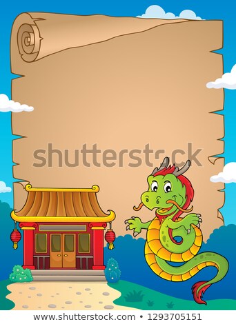 Stockfoto: Chinese Dragon Topic Parchment 2