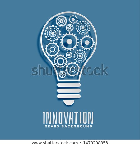 Stock photo: Innovation And Idea Bub And Gears Background