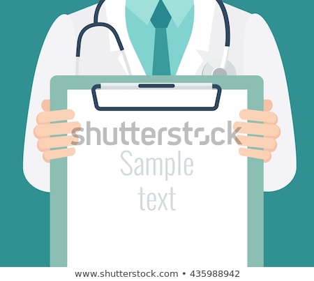 ストックフォト: Doctor Hold Notepad With Medical Insurance Card