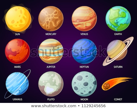 Stock foto: Cartoon Solar System Planets Astronomical Observatory Small Planet Astronomy Galaxy Space Sun Mer