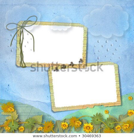 [[stock_photo]]: Two Grunge Frames With Bunch Of Flowers And Streamers