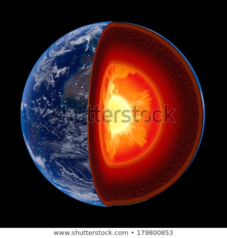 Foto stock: Earth Core Structure To Scale - Isolated