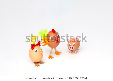 Stok fotoğraf: Chicken Figurine Made Of Shells