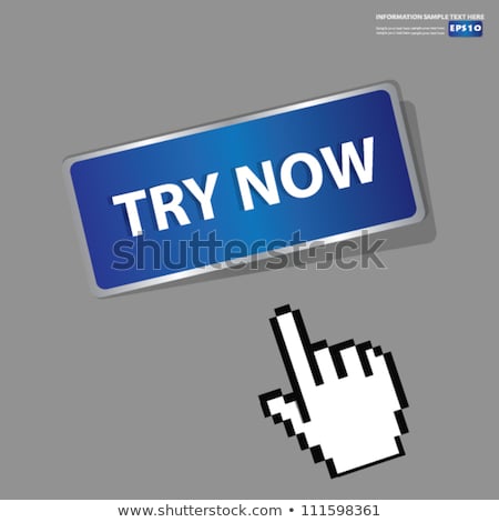 Stockfoto: Try Now Blue Vector Icon Button