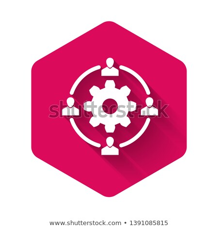 Stock photo: Gear Pink Vector Button Icon