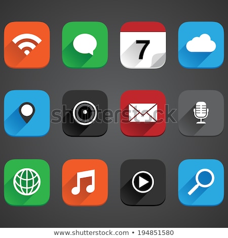 Stock fotó: Black Smartphone Apps And Icons