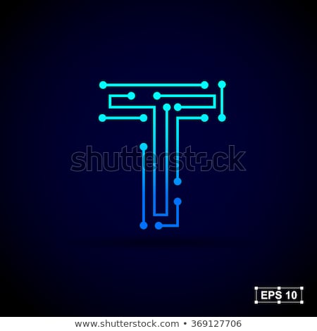 Stockfoto: Creative T  Letter Icon Abstract Logo Design Vector Templatebus