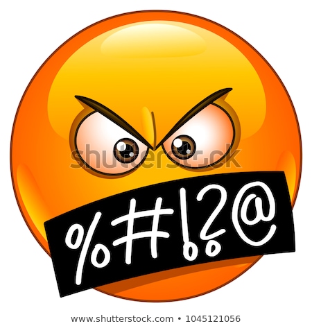 Foto stock: Emoji - Furious Orange Isolated Vector