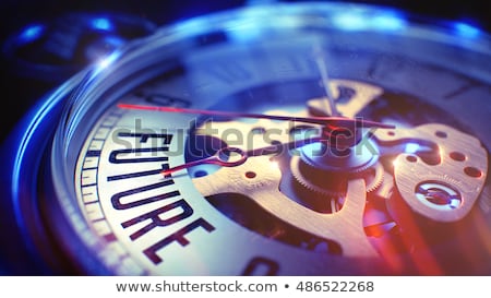 Foto stock: Time To Plan - Text On Vintage Pocket Clock 3d