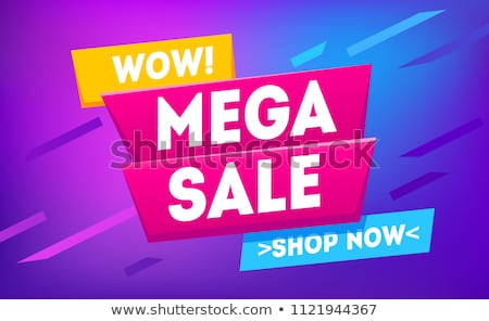 Stockfoto: Mega Sale Offers On Geometric Shape Shopping Label