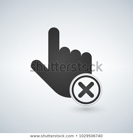 Foto stock: Abort Or Delete Hand Cursor Black Icon Vector Illustration