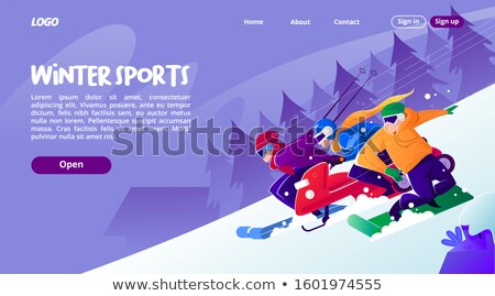 Foto stock: Flat Isometric Vector Landing Page Template Of Software Development