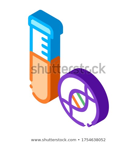 Stok fotoğraf: Glass Vial With Liquid Biomaterial Vector Icon