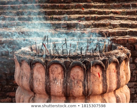 Zdjęcia stock: Thick Incense Sticks At A Buddhist Temple