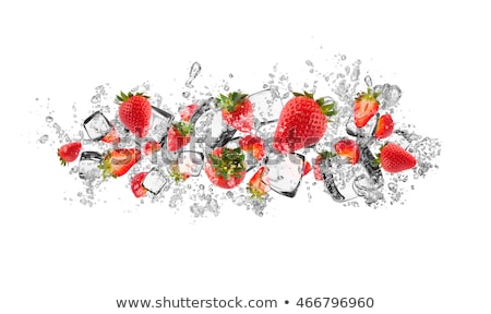 Stok fotoğraf: Fresh Ripe Strawberries With Ice Cubes