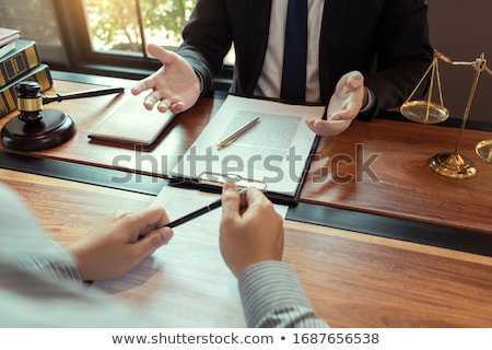 Stok fotoğraf: Lawyer Lawsuit Notary Consultation Or Discussing Negotiation Leg