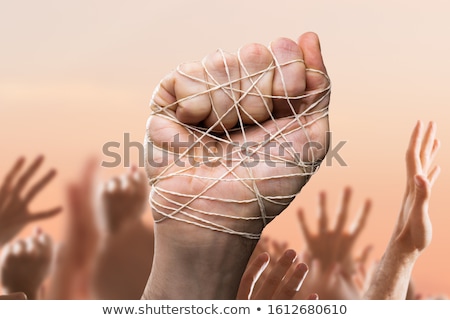 ストックフォト: Hands Tied With Barbed Wire