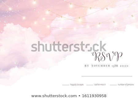 Stock photo: Invitation On The Delicate Pastel Background With A Garland Of