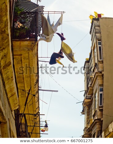 Stok fotoğraf: Laudry On The Roof Of A Home In Havana Cuba