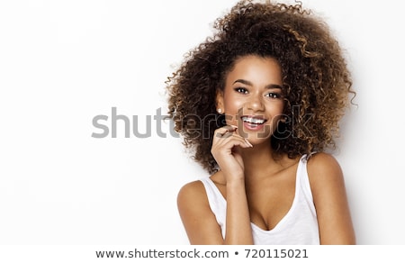 Сток-фото: Portrait Of Young Black Woman Smiling