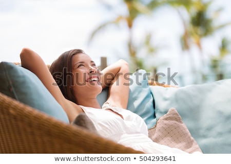 Stock fotó: Beautiful Woman Relaxing Outdoors