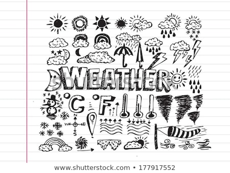 Foto d'archivio: Drawing Idea Of Weather Symbols Widget And Icons