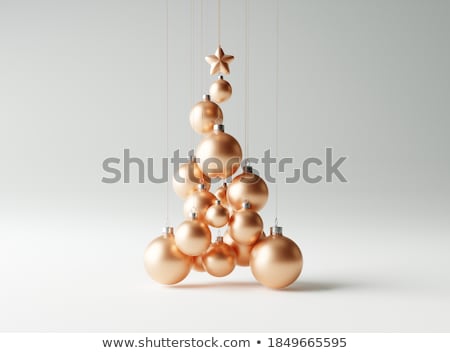 Stock photo: Shiny Bright Copper Colored Christmas Balls