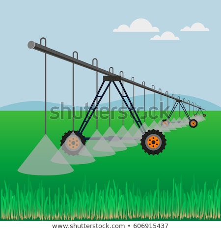 Foto stock: Center Pivot Irrigation System With Drop Sprinklers In Field