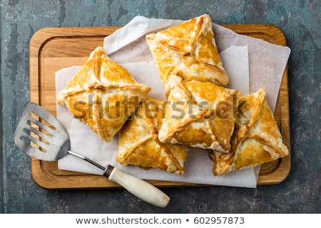 Stockfoto: Crunchy Puff Pastry Pies Homemade Baking Top View
