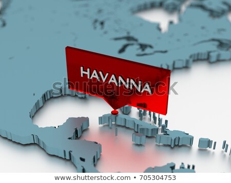 Stockfoto: 3d World Map Sticker - City Of Havanna
