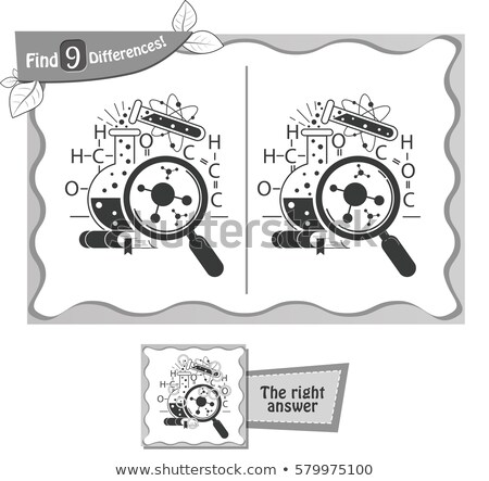 Stockfoto: Science Day Game 9 Differences Black And White Game