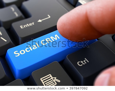 Foto stock: Press Button Crm On Black Keyboard