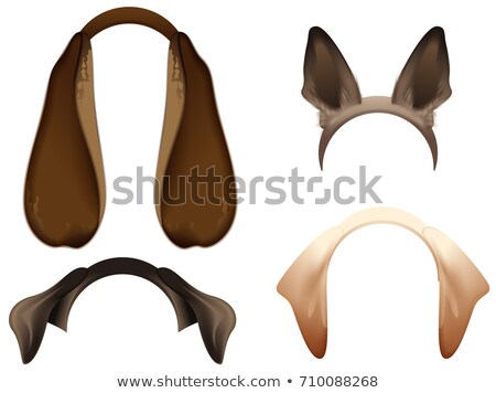 Сток-фото: Set Dog Ears Mask Isolated On White