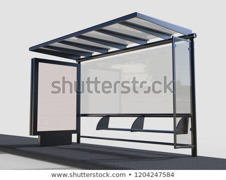 [[stock_photo]]: Modern Bus Station With White Billboard 3d Rendering