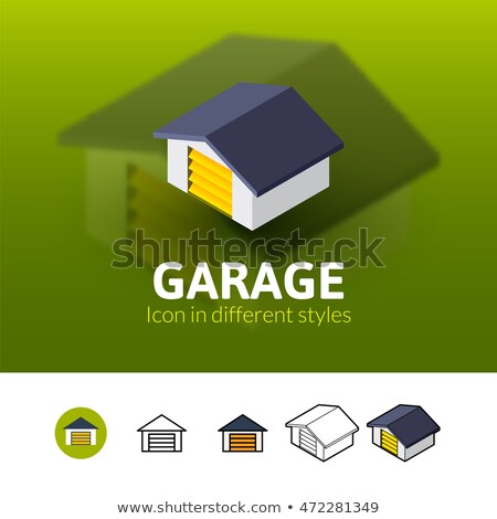 ストックフォト: Garage Isometric Icon Isolated On Color Background