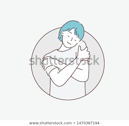 Stok fotoğraf: Cartoon Business Woman Hug