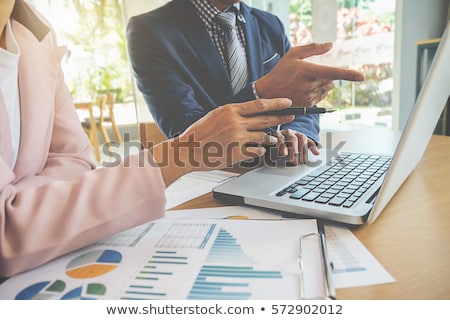 ストックフォト: Businesswoman Or Accountant Working Financial Investment On Calc