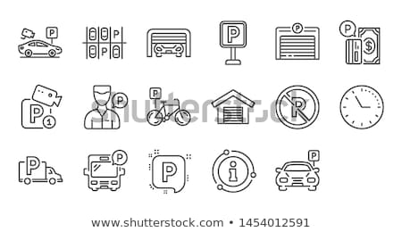 Stockfoto: Parking Icon Vector Outline Illustration