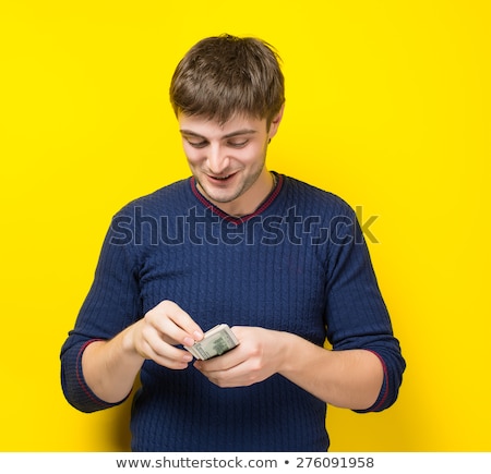 Stockfoto: Very Excited Man With Money