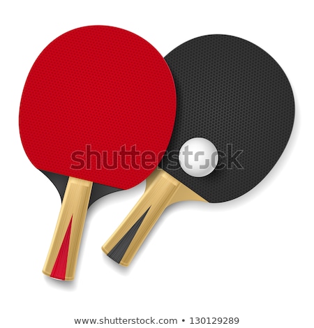 Сток-фото: Table Tennis Racket And Ball Isolated On White Background