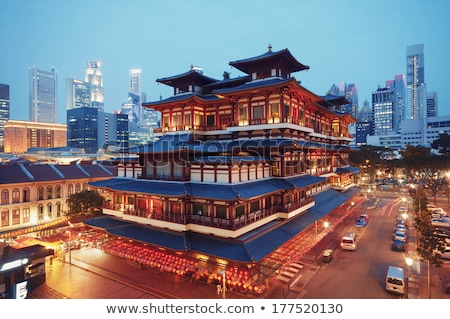 Stockfoto: Singapore Chinatown Cityscape At Night