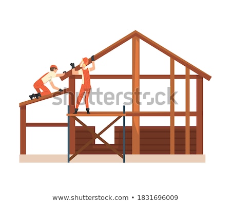 Stockfoto: Construction Of Wooden House