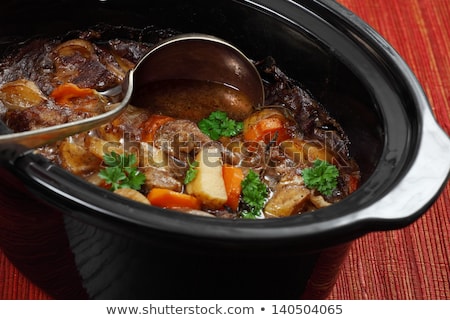 Imagine de stoc: Irish Stew In A Slow Cooker Pot