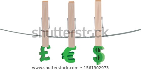 [[stock_photo]]: Pounds Sterling On The Clothespin