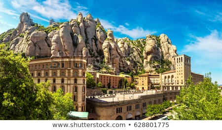 Foto stock: Aerial View From Mountains Of Montserrat Catalonia