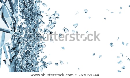 Сток-фото: Shattered Or Damaged Pieces Of Blue Glass