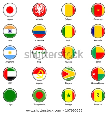Foto stock: Map On Flag Button Of Guyana