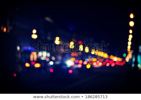 Сток-фото: City Lights And Traffic Headlight Bokeh