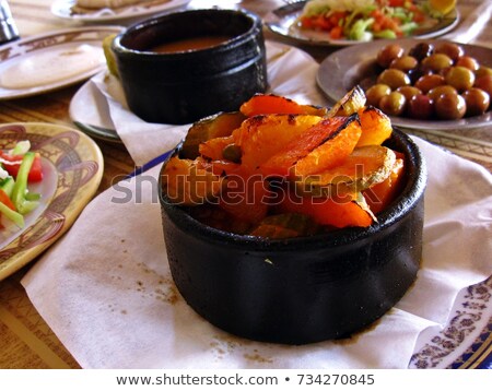 ストックフォト: Pumpkin Sliced Clay Pot